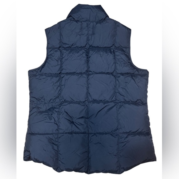 Women's LANDS' END Black Blue Goose Down Quilt Snap-Up Puffer Vest SMALL Y2K - Picture 4 of 13